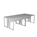 Ver imagem 3 de Estação Trabalho Escritório P/ 4 Pessoas 240cm Pé Metal F5 Cor:cinza