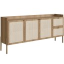 Ver imagem 1 de Aparador Buffet para Sala de Jantar 183cm Pés Madeira Moss A03 Hanover Roble - Lyam Decor