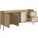 Ver imagem 7 de Aparador Buffet para Sala de Jantar 183cm Pés Madeira Moss A03 Hanover Roble - Lyam Decor