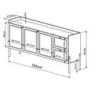 Ver imagem 6 de Aparador Buffet para Sala de Jantar 183cm Pés Madeira Moss A03 Hanover Roble - Lyam Decor