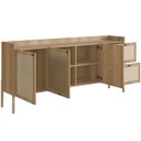 Ver mais imagens de Aparador Buffet para Sala de Jantar 183cm Pés Madeira Moss A03 Hanover Roble - Lyam Decor