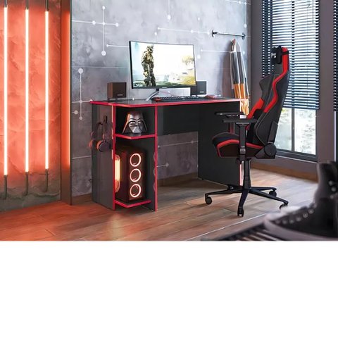 Mesa Computador Gamer com Suporte Fone de Ouvido - Qmove