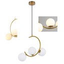 Ver imagem 1 de Lustre Pendente Luminaria Meia Lua Enfeite Luxo Decoraçao Sala Quarto Cozinha Casa Recepçao Comercia