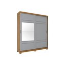 Ver imagem 2 de Guarda Roupa Casal 2 Portas de Correr e 3 Gavetas C- Espelho e Pés Verg Nature-off White - Henn