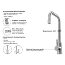 Ver imagem 5 de Torneira Monocomando Kitchen Pro em Aço Inox Escovado com Bico Articulado e Arejador