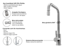 Ver imagem 5 de Torneira Monocomando Kitchen Pro em Aço Inox Escovado com Bico Articulado e Arejador