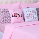 Ver imagem 2 de Kit Cobreleito e Lençol Liberty Queen com Almofadas 8 Peças:rosa