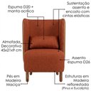 Ver imagem 4 de Poltrona Decorativa Verso Pes Madeira Linho Color Trend e Courino Tca 303 Tcs 727 Moll