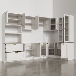 Cozinha Modulada 9 Peças sem Tampo 4 Aéreos 4 Balcões e Torre Quente Arizona CabeCasa MadeiraMadeira - 9