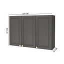 Ver imagem 3 de Armário Aéreo 3 Portas 120cm Fechado Paris 