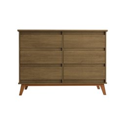 Cômoda Reforçada para Quarto Londres com 6 Gavetas - Amêndoa - 4
