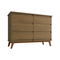 Cômoda Reforçada para Quarto Londres com 6 Gavetas - Amêndoa - 2