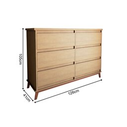 Cômoda Reforçada para Quarto Londres com 6 Gavetas - Amêndoa - 4