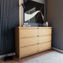 Ver imagem 1 de Cômoda Reforçada para Quarto Londres com 6 Gavetas - Amêndoa