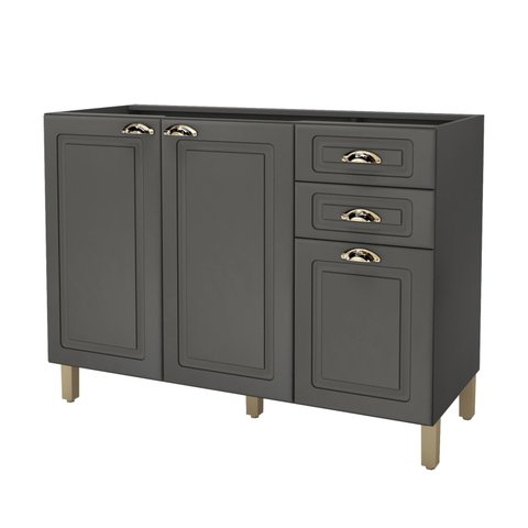 Balcão para Pia sem Tampo 3 Portas 2 Gavetas 120cm Paris 