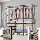 Ver imagem 3 de Arara Cabideiro para Roupa Triplo Cabides Sapateira Multiuso