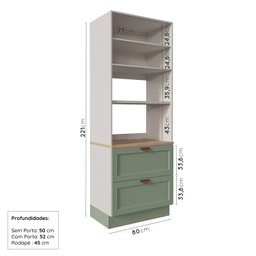 Cozinha Modulada 9 Peças sem Tampo 4 Aéreos 4 Balcões e Torre Quente Arizona CabeCasa MadeiraMadeira - 10