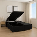 Ver imagem 3 de Cama Box Baú Casal Bipartida com Pistão a Gás - Suede Preto 138x188cm
