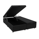 Ver imagem 1 de Cama Box Baú Casal Bipartida com Pistão a Gás - Suede Preto 138x188cm