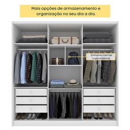 Guarda Roupa Casal 100% Mdf 6 Portas 6 Gavetas com Espelho Fortuna Tcil - 9