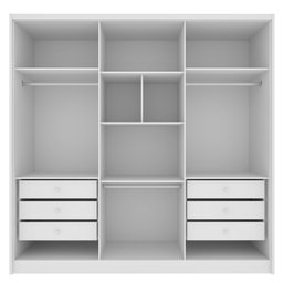 Guarda Roupa Casal 100% Mdf 6 Portas 6 Gavetas com Espelho Fortuna Tcil - 4