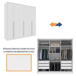 Guarda Roupa Casal 100% Mdf 6 Portas 6 Gavetas com Espelho Fortuna Tcil - 7