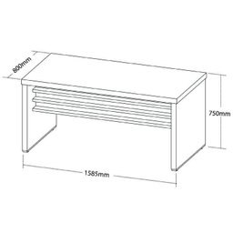 Mesa de Escritório em L Executiva Tamburato  - 5