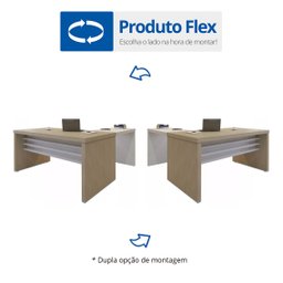 Mesa de Escritório em L Executiva Tamburato  - 15