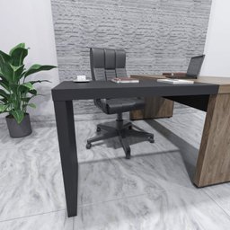 Mesa de Escritório em L Elegante Tamburato  - 2
