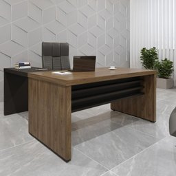 Mesa de Escritório em L Elegante Tamburato  - 1