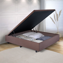 Ver imagem 1 de Cama Box Baú Viúva 128x188x42cm Suede com Pistão a Gás