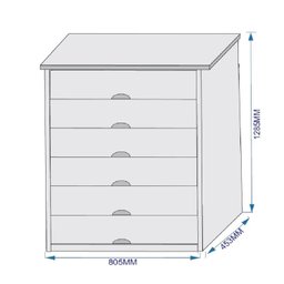 Cômoda 6 Gavetas Sevilha Coleção 2022/2023 - 3 Cômoda 6 Gavetas Sevilha Coleção 2022/2023 - 3