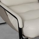 Ver imagem 5 de Poltrona Maggiolina com Puff - Couro Avelã Fosco + Almofadas Couro Pérola Fosco Abra Cadabra