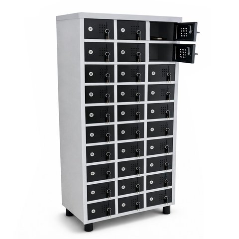 Armário para Celular 30 Portas com Chave em Aço Steelon Móveis