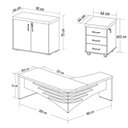 Ver imagem 5 de Conjunto Escritório Home Office 3 Peças Mesa em L Corp A06 Charuto-preto - Mpozenato