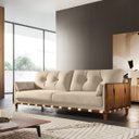 Ver imagem 1 de Sofá 3 Lugares Texas Living 2m D33 Base em Madeira Linho:tramado Bege