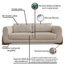 Ver imagem 4 de Sofá 3 Lugares 220cm Linho Djon Marrom Areia