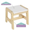 Ver mais imagens de Conjunto Infantil Mesa com 2 Banquetas Castelo Casatema MadeiraOriginals Branco/Marrom