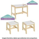 Ver imagem 4 de Conjunto Infantil Mesa com 2 Banquetas Castelo Casatema MadeiraOriginals Branco/Marrom