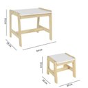 Ver imagem 3 de Conjunto Infantil Mesa com 2 Banquetas Castelo Casatema MadeiraOriginals Branco/Marrom