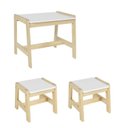 Ver imagem 2 de Conjunto Infantil Mesa com 2 Banquetas Castelo Casatema MadeiraOriginals Branco/Marrom