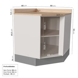 Cozinha Modulada 9 Peças com Tampo 4 Aéreos 4 Balcões e 1 Torre Quente Arizona CabeCasa MadeiraMadeira - 16