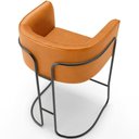 Ver imagem 4 de Banqueta Decorativa Fixa Baixa Base de Aço Preto Betina D02 Couríssimo Whisky B-90 - Lyam Decor