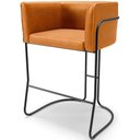 Ver imagem 1 de Banqueta Decorativa Fixa Baixa Base de Aço Preto Betina D02 Couríssimo Whisky B-90 - Lyam Decor
