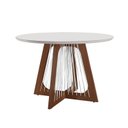 Ver imagem 2 de Mesa para Sala de Jantar 4 Lugares Redonda Tampo Vidro/MDF Cìtara Yescasa