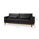 Ver imagem 2 de Sofá Living Valência 2,20mt - C/ Base Madeira - Corino Preto