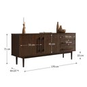 Ver mais imagens de Armário Buffet Aparador Minimalista 2 Portas 3 Gav 170cm Cor Imbuia Tecca Idimex