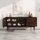 Ver imagem 4 de Armário Buffet Aparador Minimalista 2 Portas 3 Gav 170cm Cor Imbuia Tecca Idimex