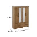 Ver imagem 3 de Conjunto Quarto Ouro: Guarda-roupa 4 Portas, Cama Casal, Cômoda Sapateira e 2 Mesas Cabeceiras Freij