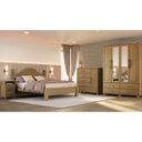 Ver imagem 7 de Conjunto Quarto Ouro: Guarda-roupa 4 Portas, Cama Casal, Cômoda Sapateira e 2 Mesas Cabeceiras Freij